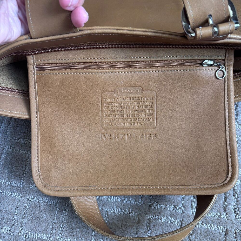 Coach Vintage Soho Waverly Tote Purse 4133 Tan Leather Classic 90s Mini Clean - Picture 7 of 14